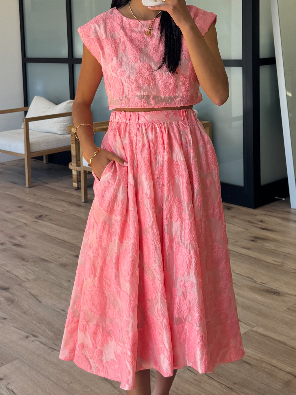 Astoria Floral Top | Coral