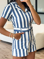 Rebel Striped Romper | Navy | FINAL SALE