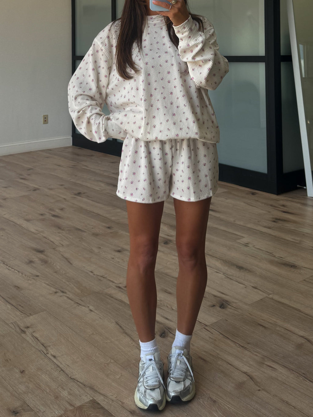 Southern Peony Ribbed Shorts