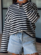 Isla Cardigan | Navy Stripe