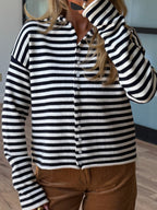 Wynne Button Knit Top | Navy