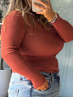 Maya Ribbed Bodysuit | Clay | FINAL SALE