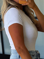 Essential Ribbed Tee | White | +Plus Available | RESTOCK