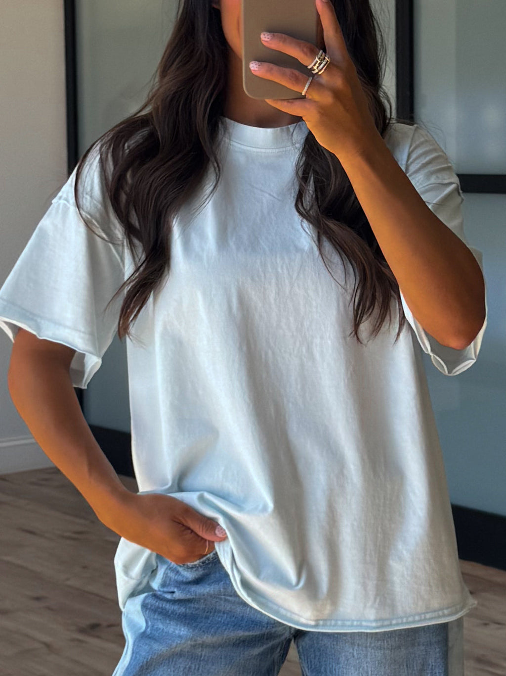 Cotton Washed Tee | Baby Blue | +Plus Available