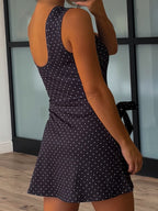 Polka Dot Active Wrap Romper | Black