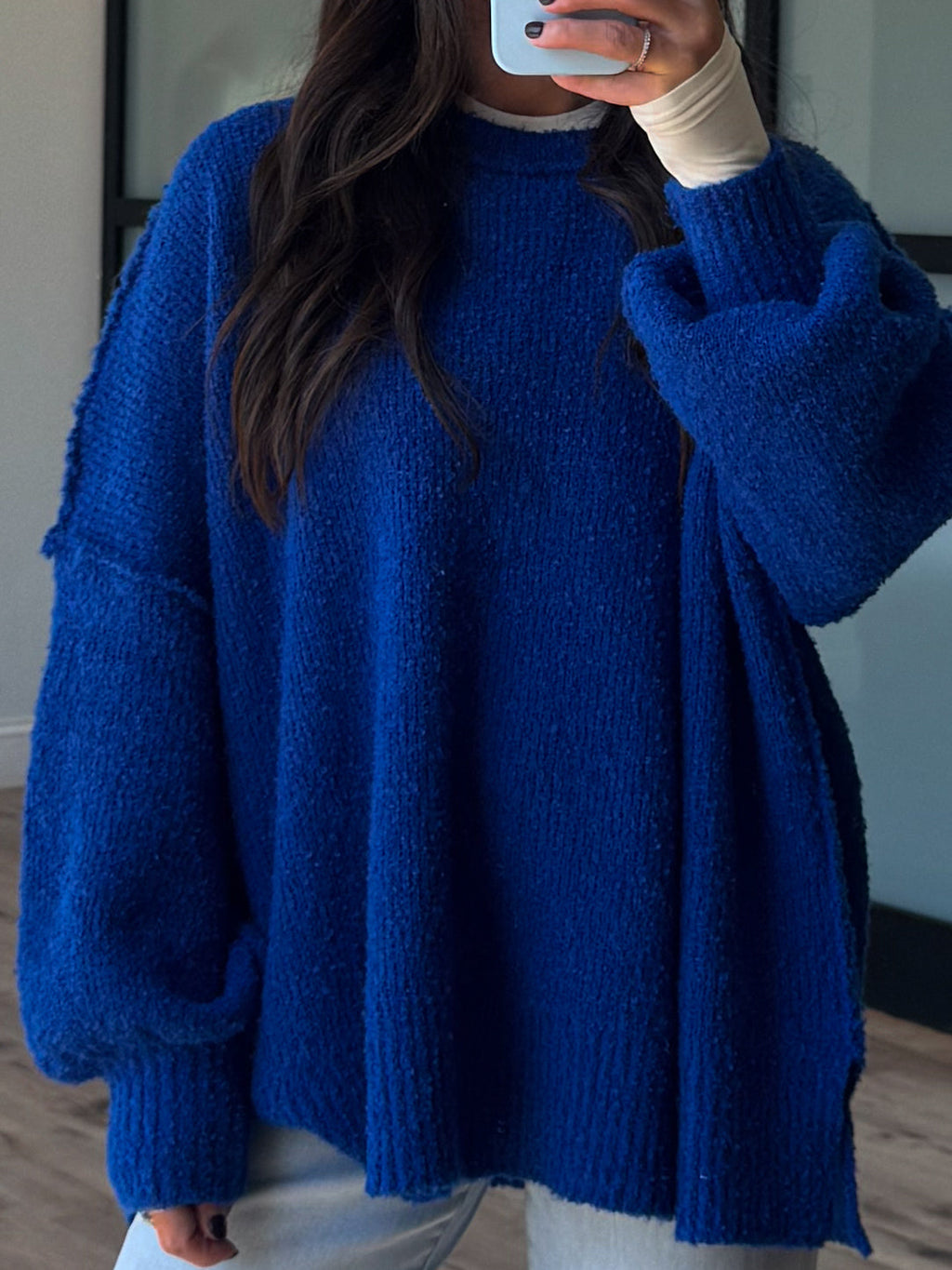 Lev Textured Sweater | Cobalt | +Plus Available | RESTOCK
