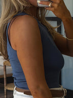 Essential Ribbed Tank | Navy | +Plus Available