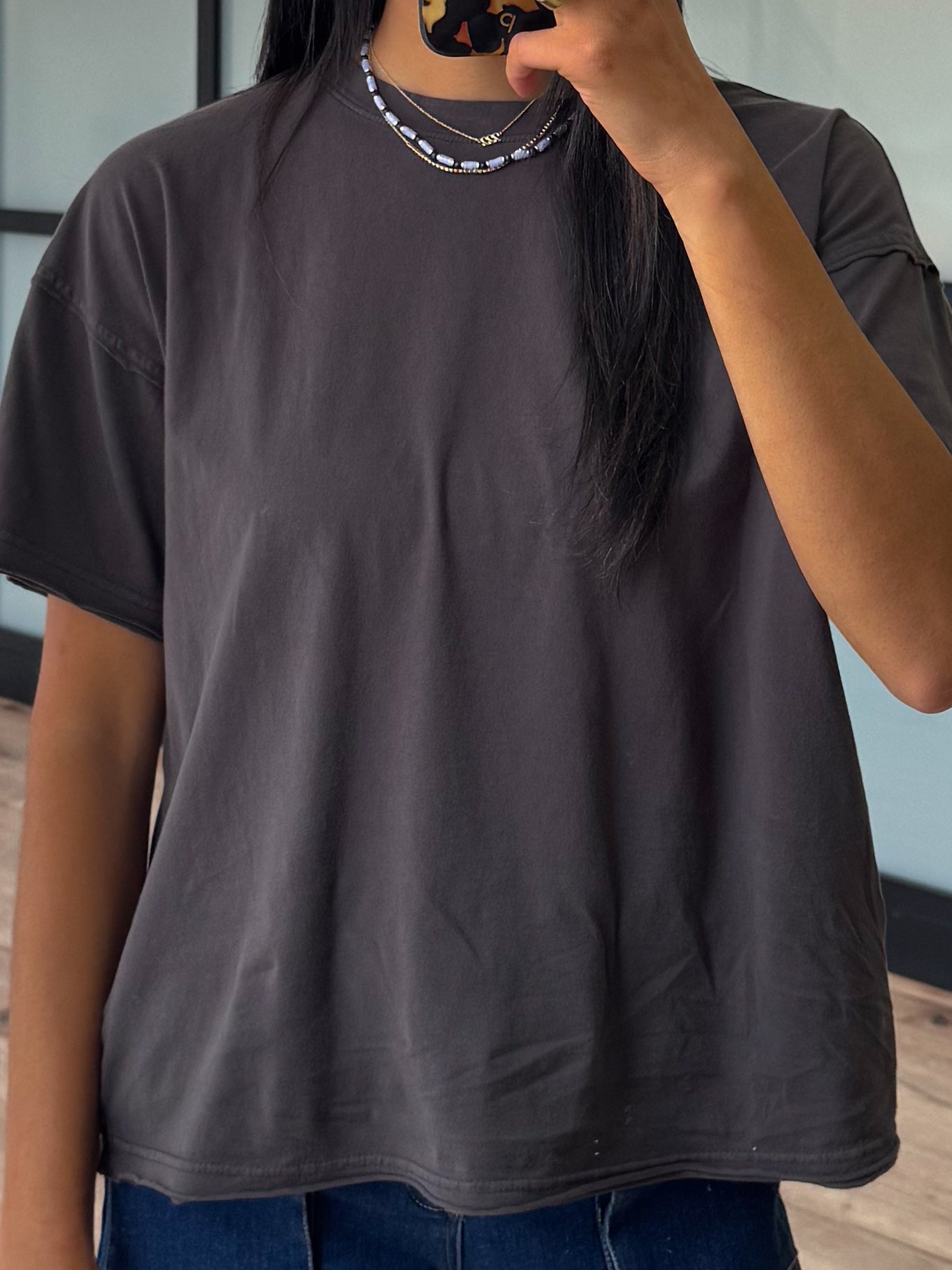 Cotton Washed Tee | Charcoal | +Plus Available | RESTOCK