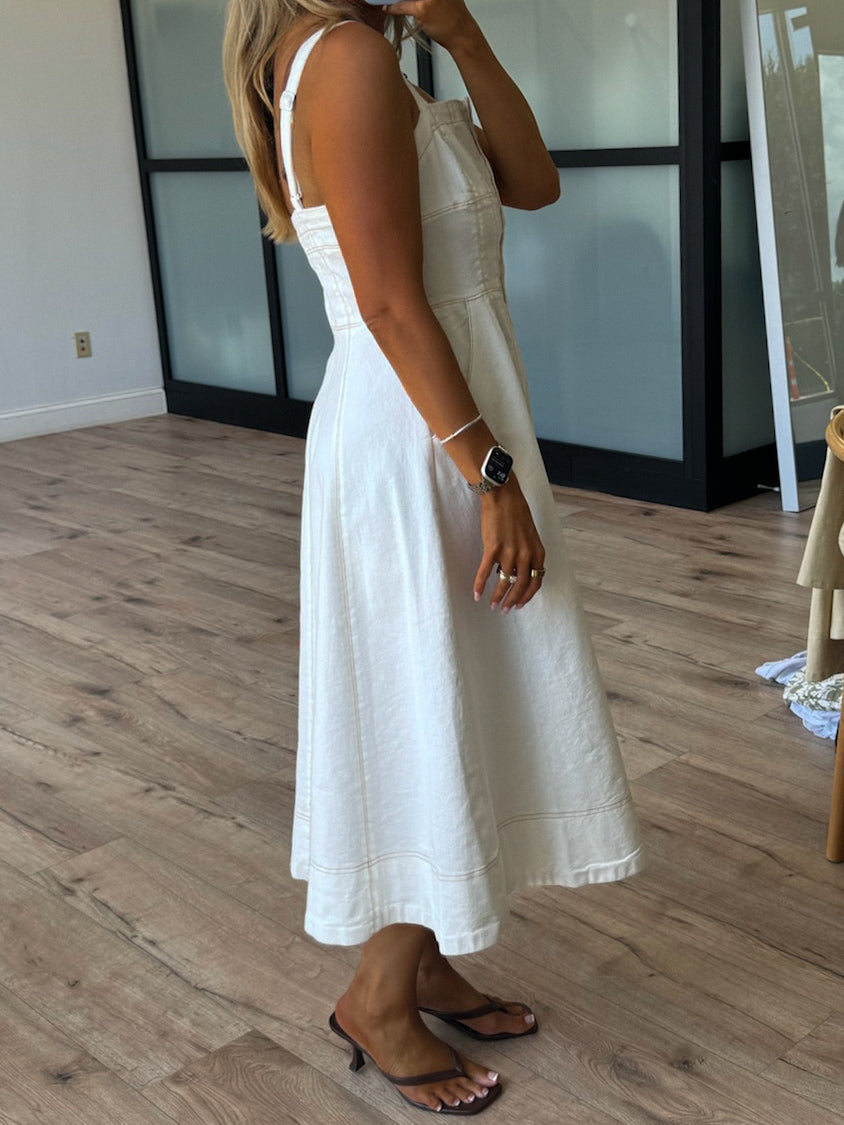 Saltwash Midi Dress | White