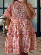Etoile Flounce Dress | Orange Floral | FINAL SALE