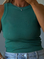 Essential Ribbed Tank | Emerald | +Plus Available | RESTOCK