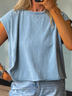 Marlee Muscle Tee | Dusty Blue