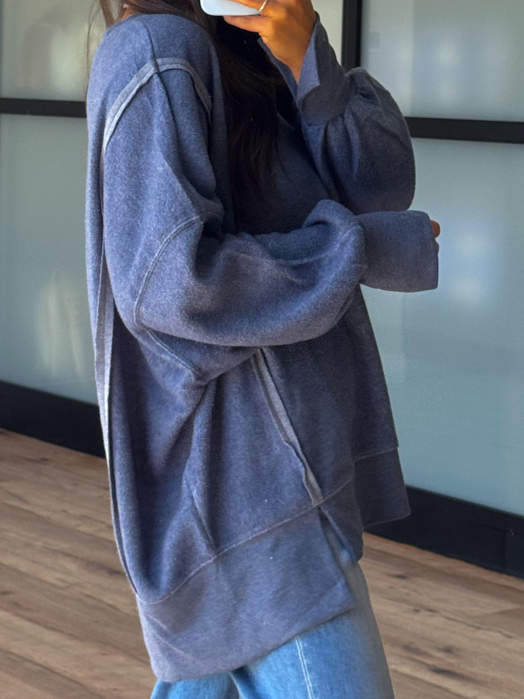 Out + About Brushed Knit Pullover | Dusty Navy