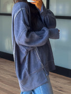 Out + About Brushed Knit Pullover | Dusty Navy