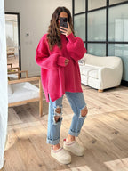 Lev Textured Sweater | Watermelon | +Plus Available | RESTOCK