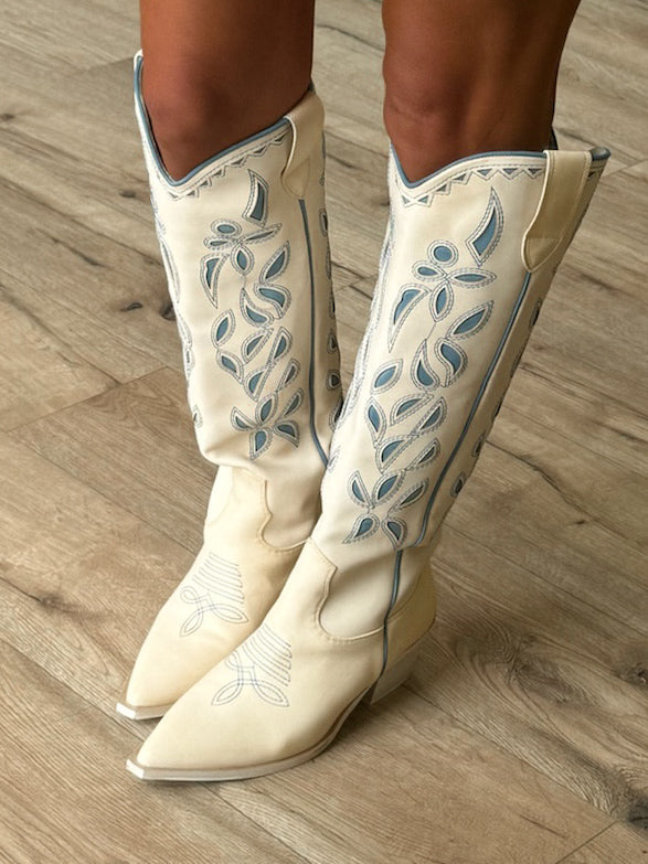 Bronco Western Boots | Ivory