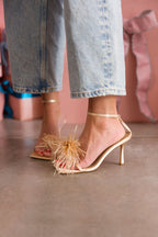 Feather Party Heel | Gold | FINAL SALE