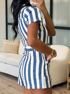 Rebel Striped Romper | Navy | FINAL SALE