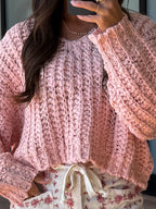 Dylan Chunky Knit Sweater | Blush