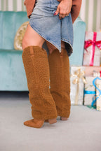 Sherpa Knee-High Foldover Boots | Chestnut | FINAL SALE