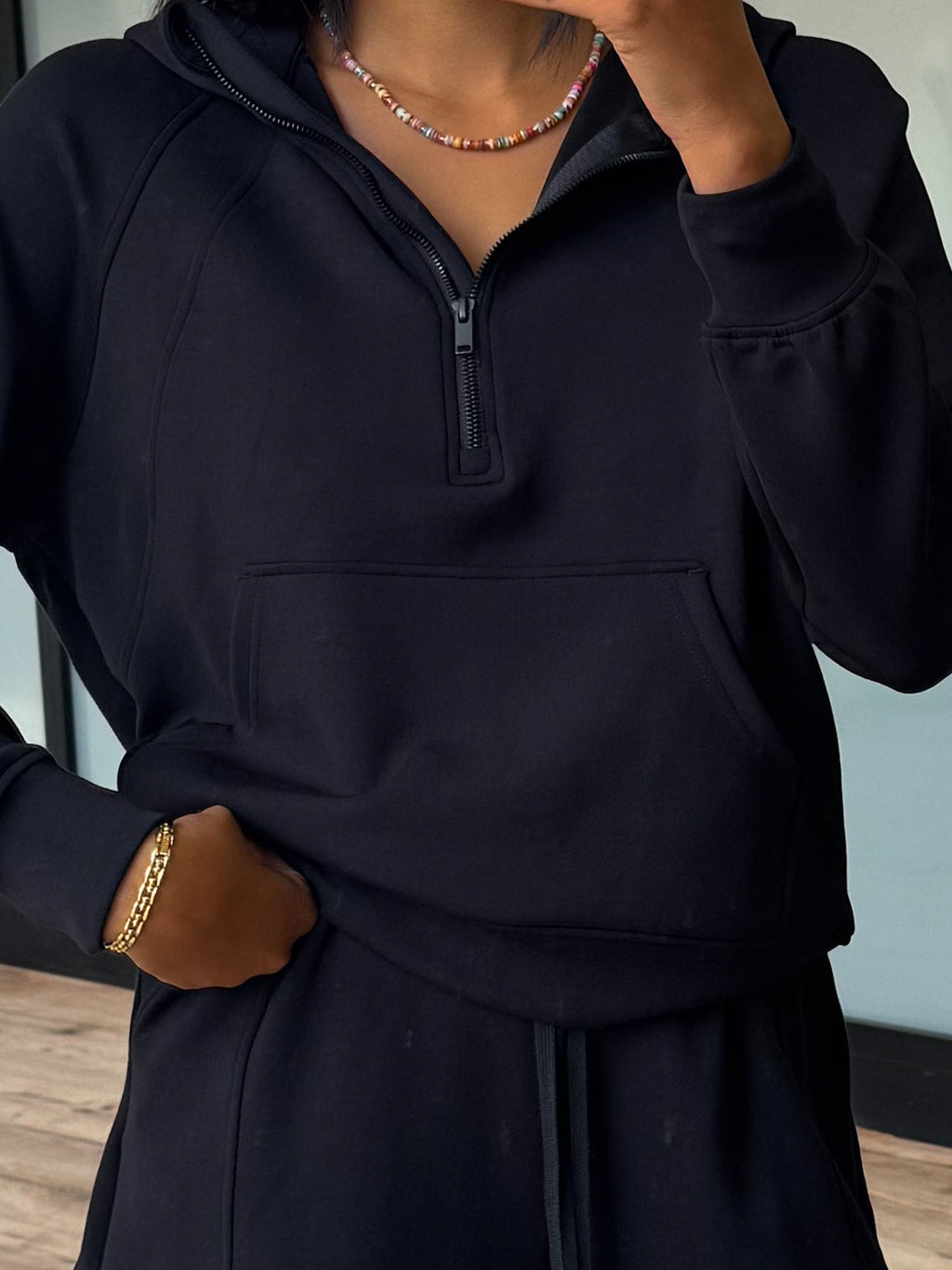 Activate Quarter Zip Hoodie | Black | +Plus Available