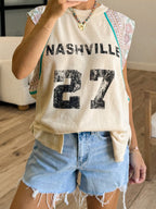 'Nashville' Embellished Tee | Beige | +Plus Available | FINAL SALE
