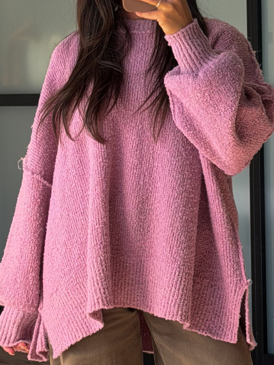 Lev Textured Sweater | Dusty Mauve | +Plus Available