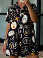 La Dolce Vida Print Romper | Black