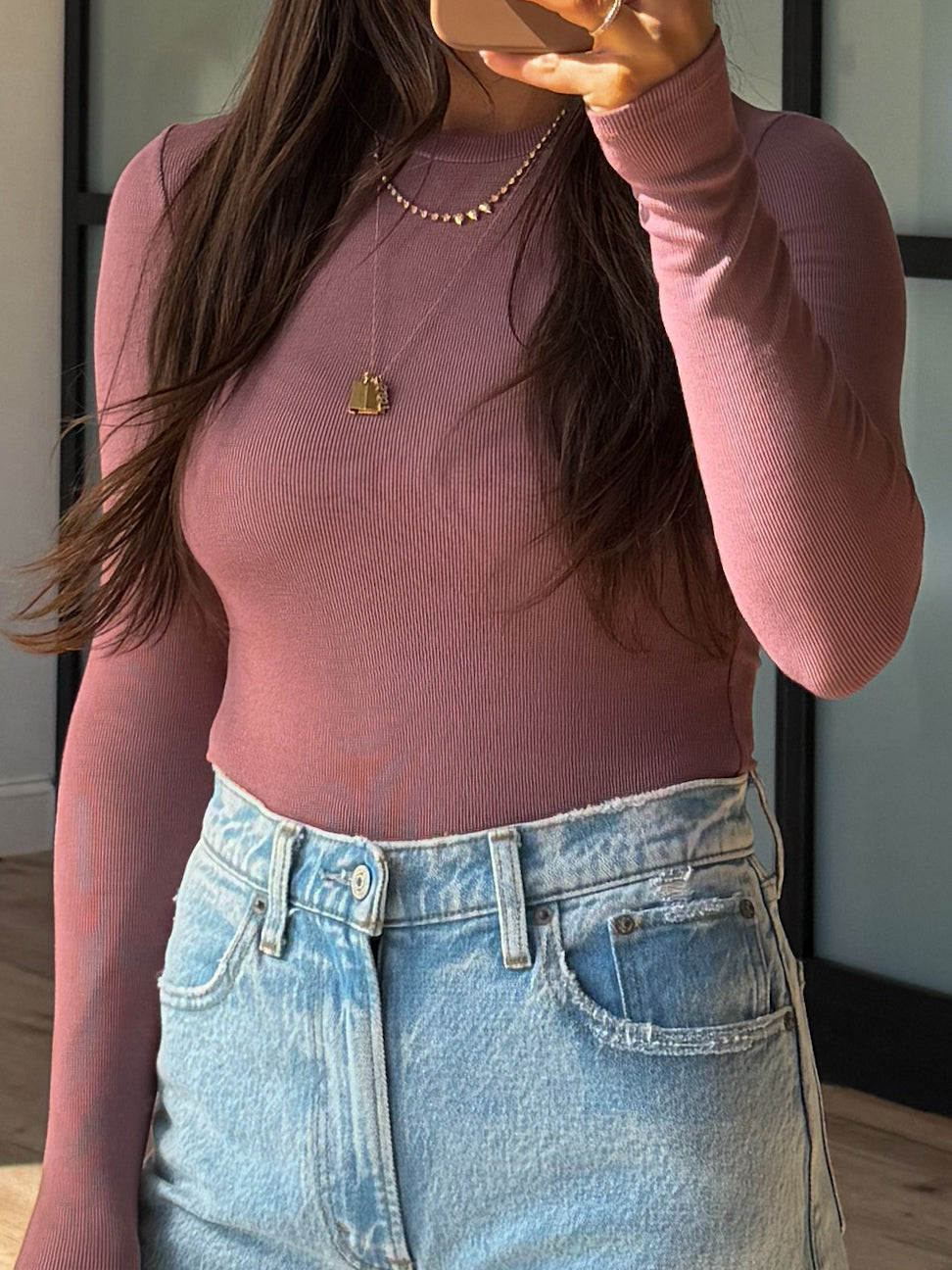 Essential Ribbed Long Sleeve | Dusty Mauve | +Plus Available | RESTOCK