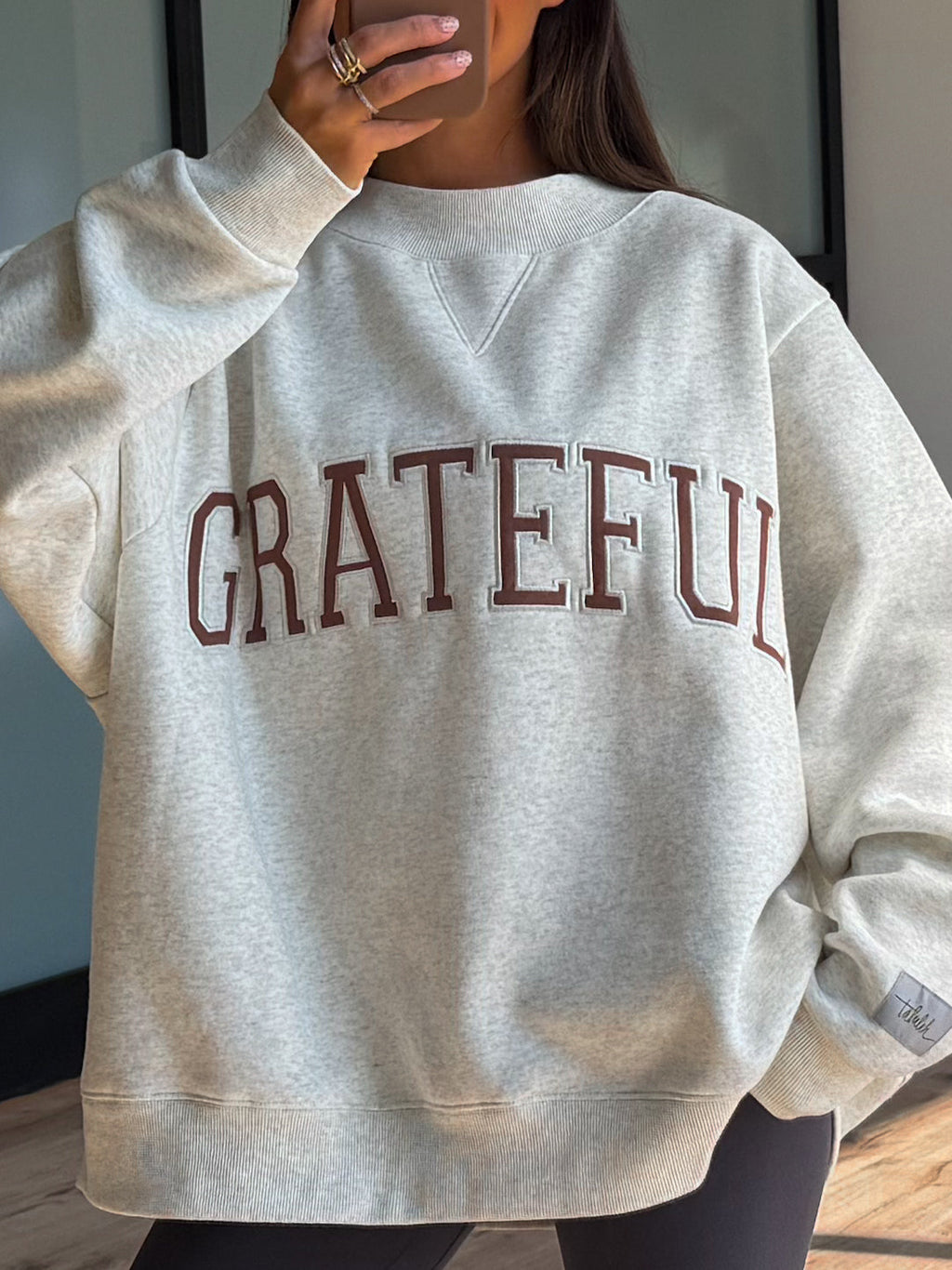 "GRATEFUL" Mock Neck Sweatshirt | +Plus Available