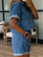 Whit Denim Crop Button-Down