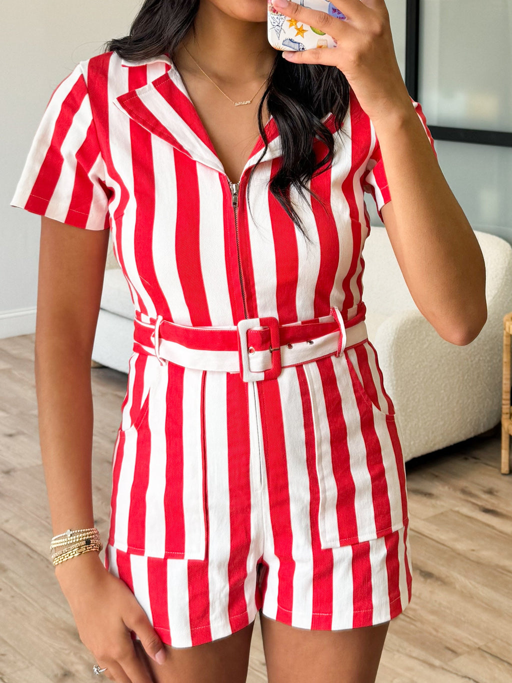 Rebel Striped Romper | Red | FINAL SALE