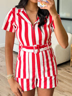 Rebel Striped Romper | Red | FINAL SALE