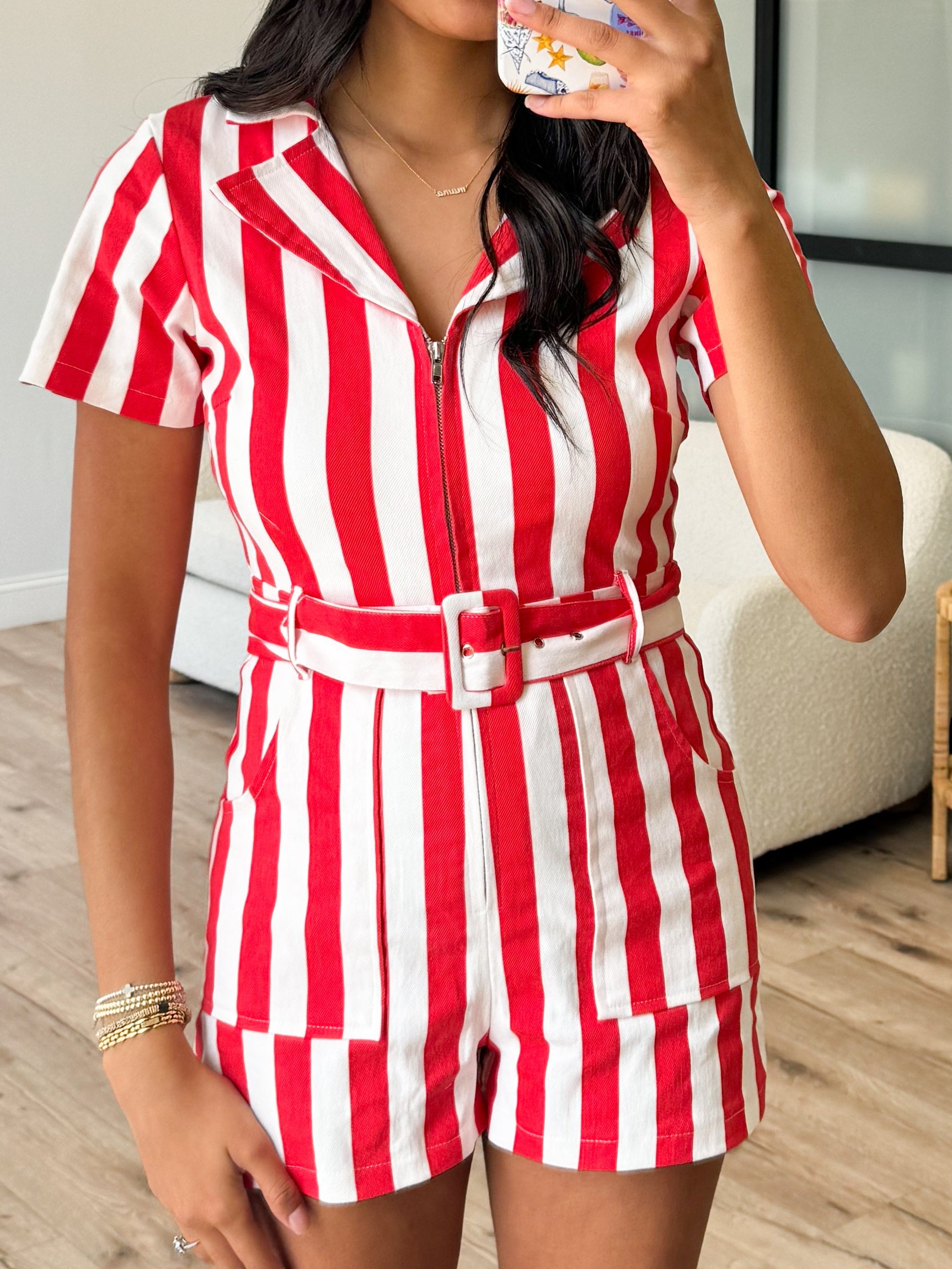 Rebel Striped Romper | Red | FINAL SALE