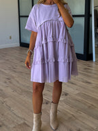Nia Casual Layered Dress | Lavender