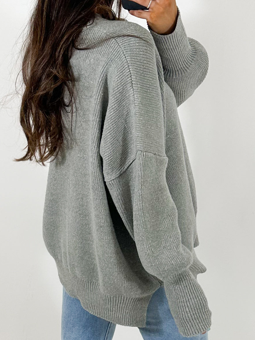 Bookclub Oversized Sweater | Grey | +Plus Available | RESTOCK