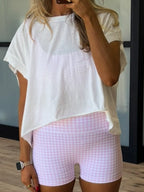 Check Point Active Short | Pink Gingham