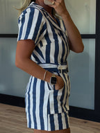 Rebel Striped Romper | Navy | FINAL SALE