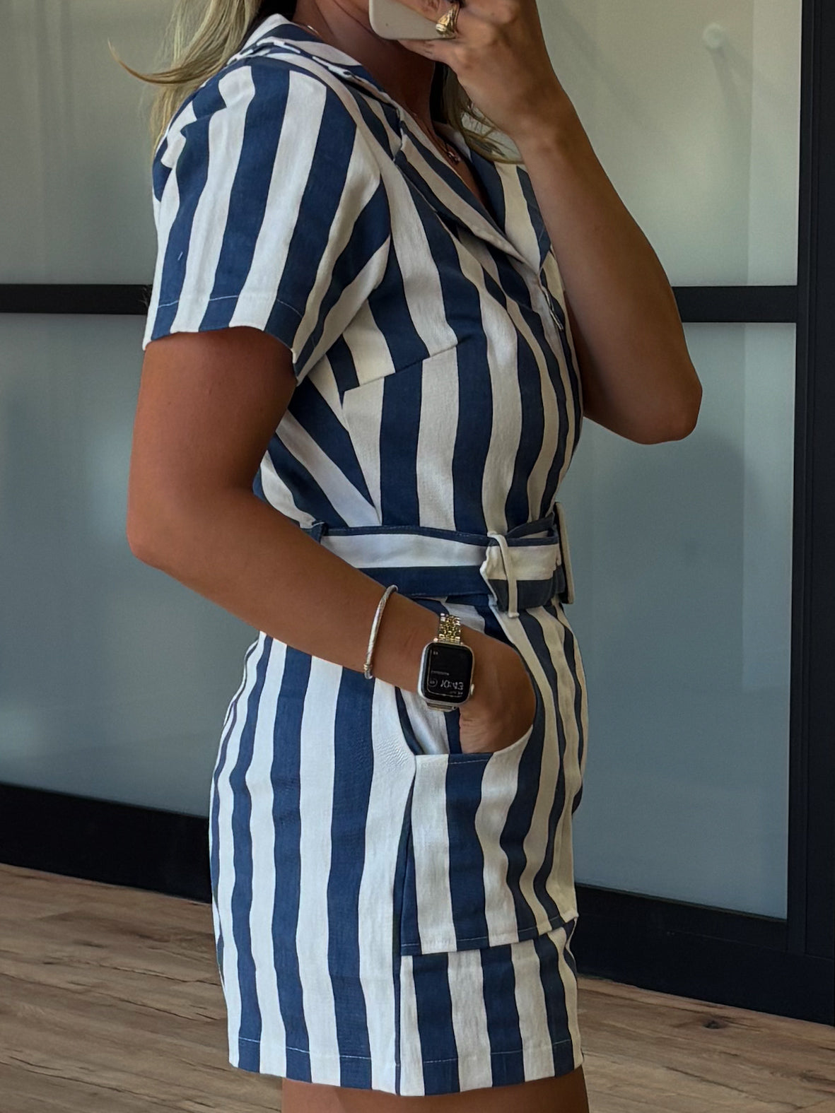 Rebel Striped Romper | Navy | FINAL SALE