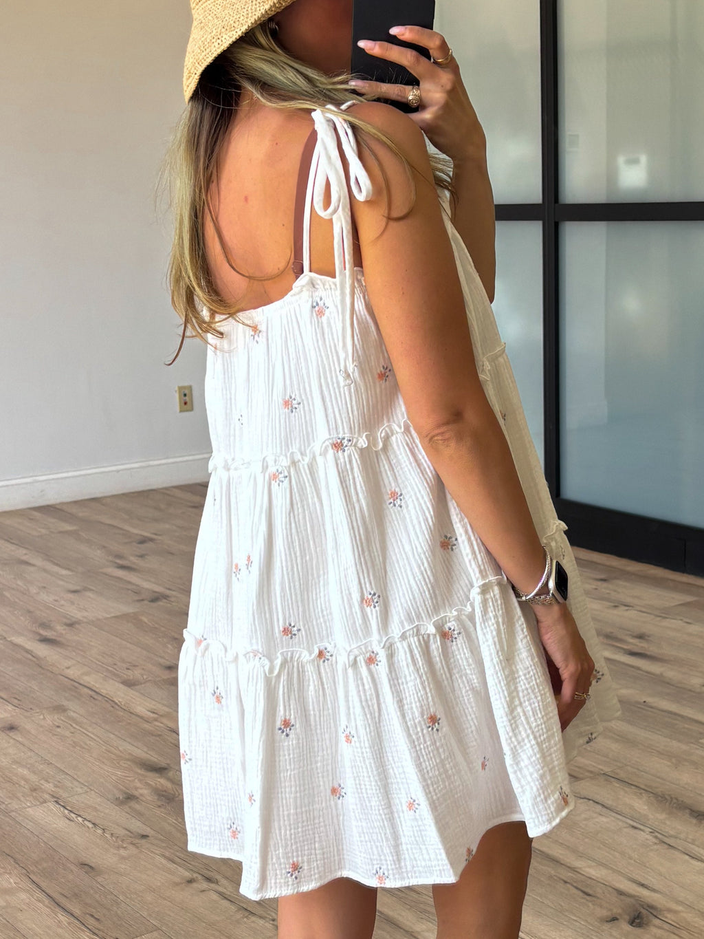 Cassie Ruffle Tiered Dress | White