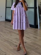 Nia Casual Layered Dress | Lavender