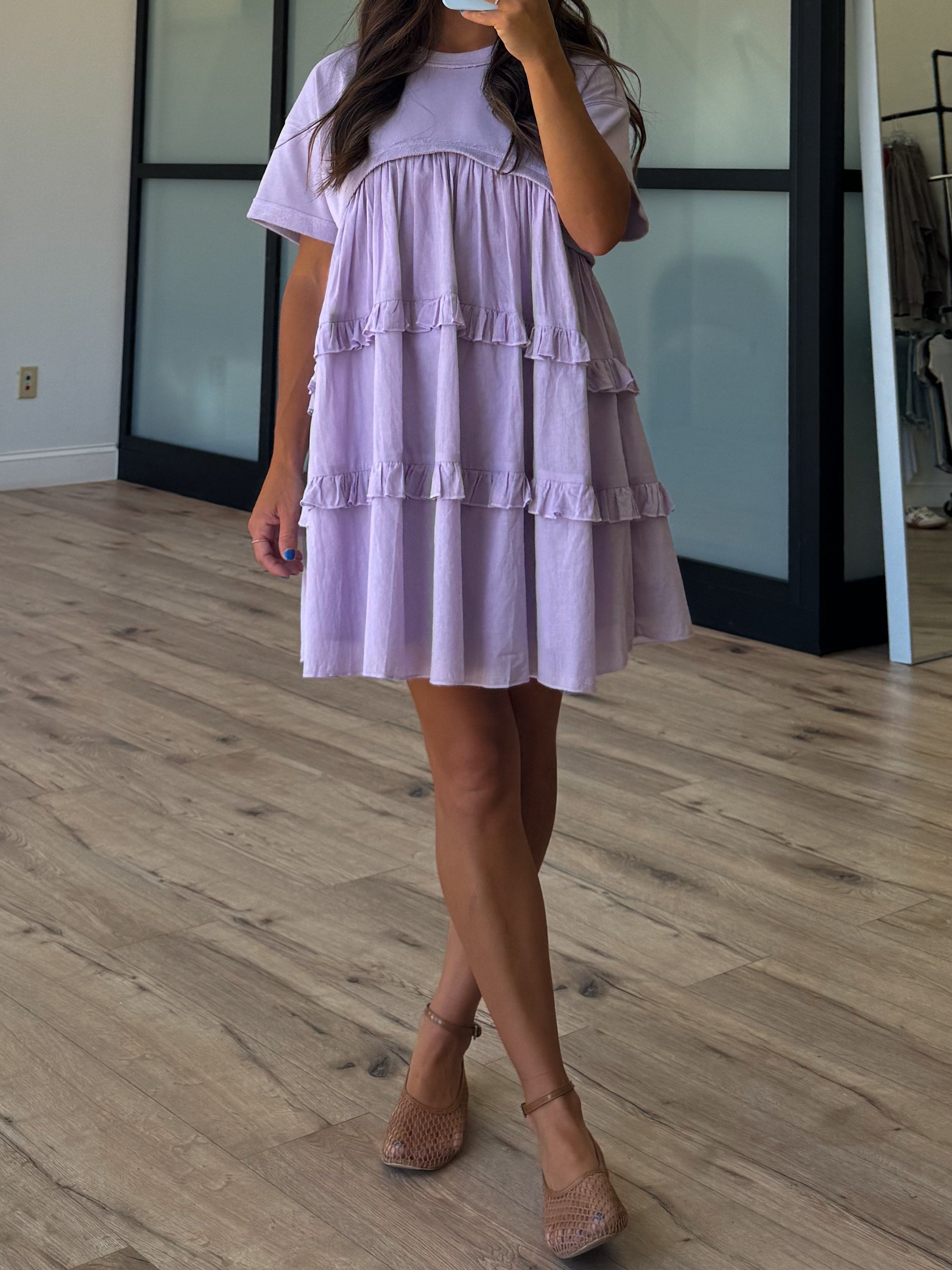 Nia Casual Layered Dress | Lavender