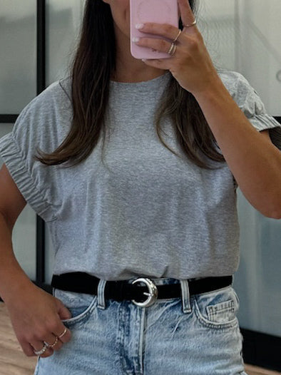 Mitchell Elastic Sleeve Tee | Grey