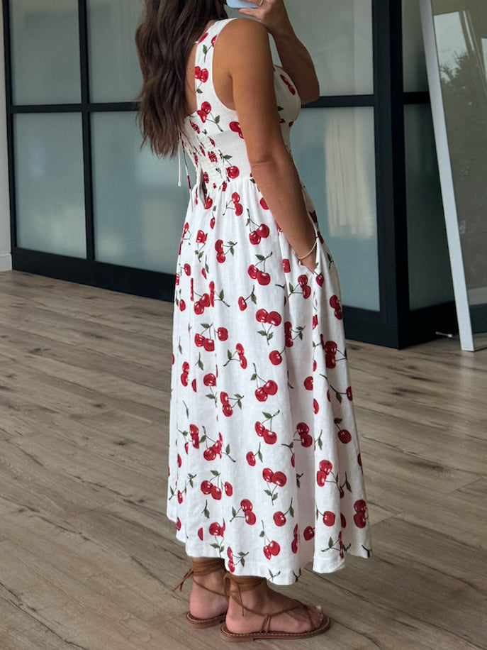 Cherie Rouge Midi Dress