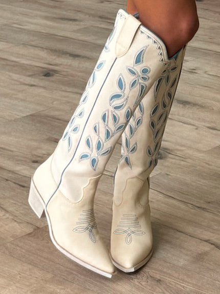Bronco Western Boots | Ivory