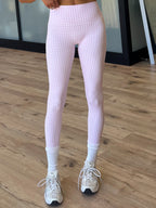 Check Point Active Leggings | Pink Gingham