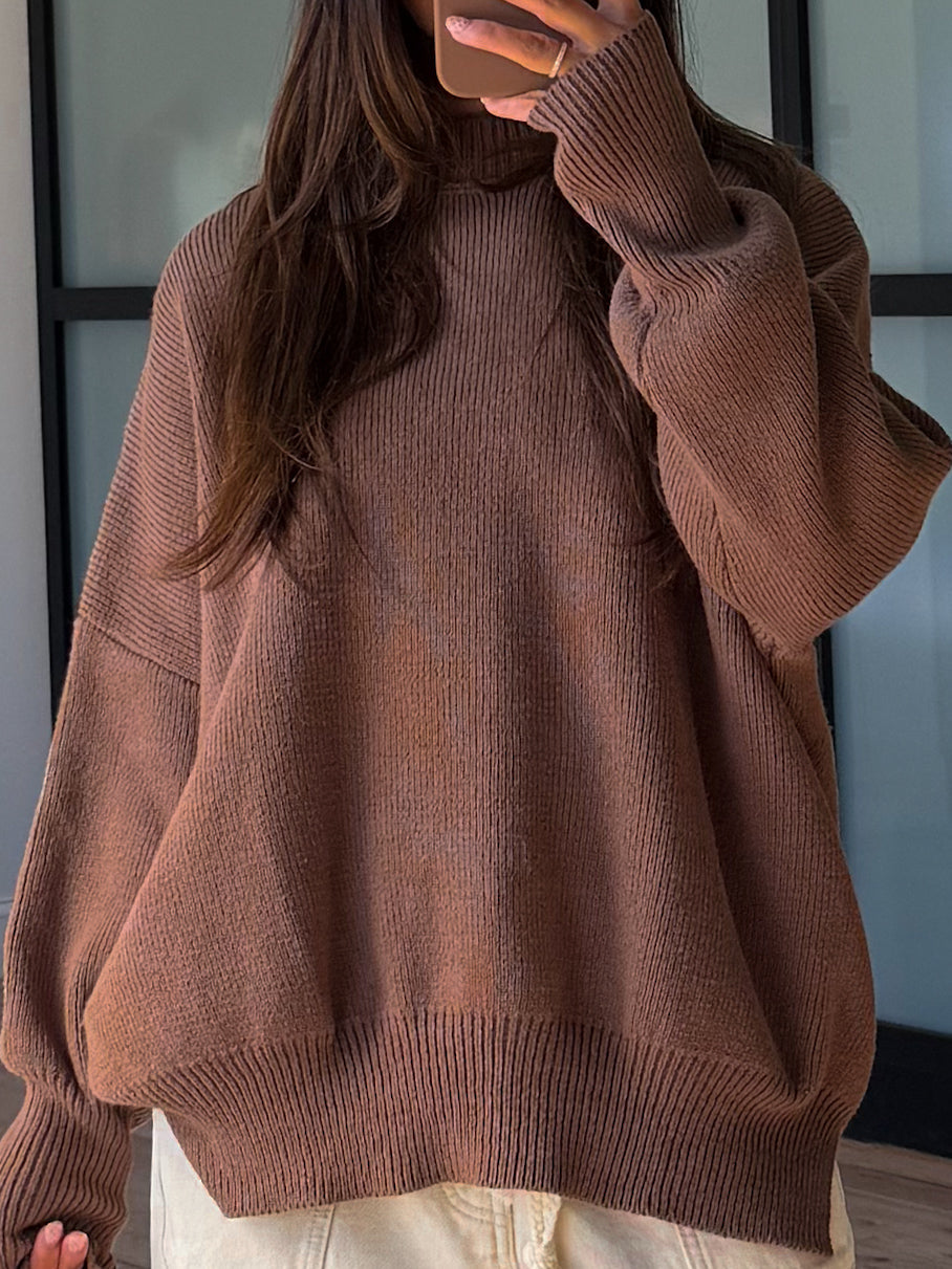 Bookclub Oversized Sweater | Cocoa | +Plus Available