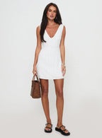 Tortellini Mini Dress White / Black Stripe