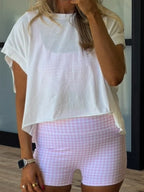 Check Point Active Short | Pink Gingham