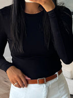 Essential Ribbed Long Sleeve | Black | +Plus Available | RESTOCK